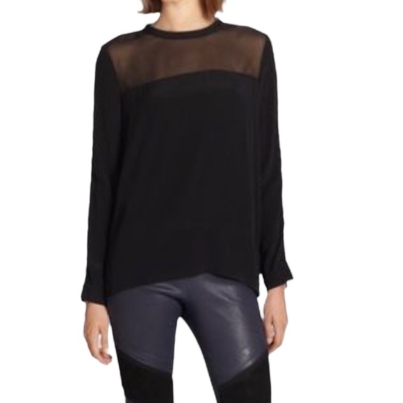 IRO Ashty Mesh Open Ladder Arm Blouse Black Small - Picture 14 of 14